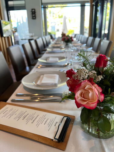 Private Feier mit eingedecktem Tisch im Bodano